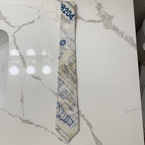 Vintage Airplane print skinny neck tie